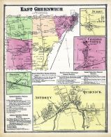 Greenwich East, Sumit, Coventry Center, Greene Anthony, Quidnick, Rhode Island State Atlas 1870